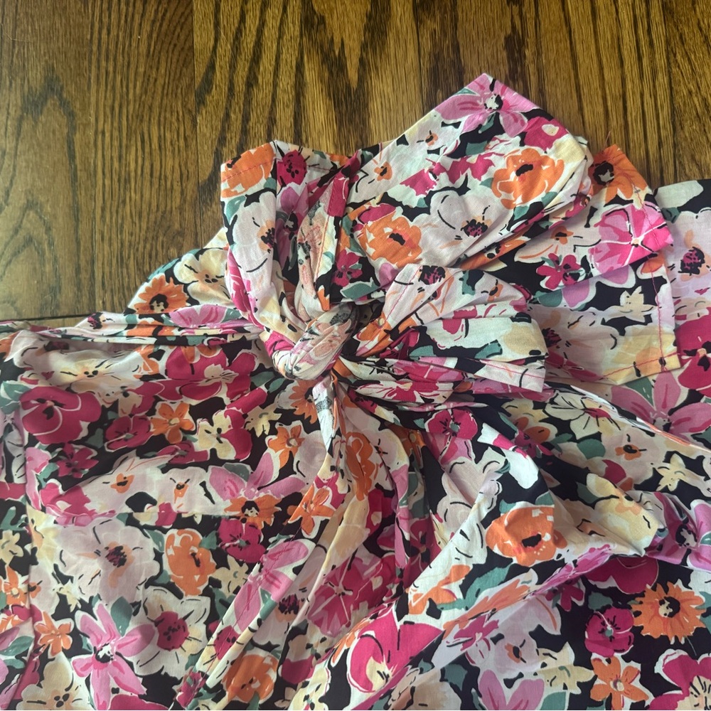 Gorgeous Garden Pink Floral One-Shoulder Faux-Wrap Mini Dress - Picture 5 of 5